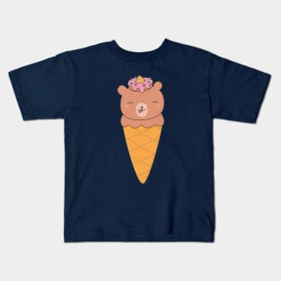 Kawaii Cute Ice Cream Bear T-Shirt Kids T-Shirt